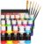 Stained Fabric Paint Set, 1oz / 30ml Waterproof Acrylic Enamel & Ceramic Fabric Painting Kit for Arts with 6 Brushes