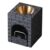 Stainless Steel and Cement Aroma Warmer with Candle Holder,Black Gold Bowl