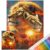 Stamped Cross Stitch Kit 11CT 3-Strand Silhouette Embroidery (Rose Lions)