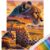 Stamped Cross Stitch Kit 11CT Silhouette Sunset Cheetah