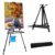 STANDNEE Easel Stand, 20″ to 61″ Adjustable Artist Easel for Adults, Aluminum Tripod Canvas Stand with Tray, Portable Painting Easel for Tabletop & Floor Displaying, Black