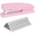 Stapler with 5000 Staples – Office Stapler, 25 Sheet Capacity, Staplers for Desk, Non-Slip, Pink