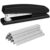 Stapler with 5000 Staples – Office Stapler, 25 Sheet Capacity, Staplers for Desk, Non-Slip, Black