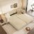 Star20XX Convertible Sleeper Sofa, Pull Out Sofa Bed, Velvet 4-Seater Couch with Ottoman, 97. Inch Button Tufted Apartment Sofa, 28.4 Inch Deep Seat, Apricot, 2 Pillows