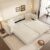 Star20XX Tufted Sleeper Sofa, Sofa Bed, Velvet Convertible Sofa, 97. Inch Pull Out Couch, 3-in-1 4-Seater Couch with Movable Ottoman, Beige and White for Living Room, Apartment, Bedroom