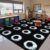 STARUIA Classroom Rug Elementary with Circle, 6×8.4 Large Circle Time Rug for Classroom Preschool Nursery Daycare, Non-Slip Classroom Carpet Kids Rugs for Playroom and Teaching, Seats 20, Black