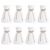 SteadyRise 8 Pack Plastic Vases Bulk, 7″ Unbreakable White Origami Flower Vases, Nordic Centerpieces for Living Room Wedding Home Decor Table
