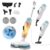 Steam & Scrub Mop,2-in-1 Multifunctional Spin Steam Mop & Handheld Steamer,15s Heat-up,Led Light,Removable 500ML Water Tank,8 Accessories,2 Modes,4M Cord,Carpets,Floors,Cars,Tiles,Crack Cleaning