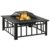 Steel Garden Fire Pit with Poker, XXL 31.9×31.9×18.5 Inch Outdoor Patio Fireplace with Mesh Cover for Warmth and Ambiance