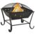 Steel Outdoor Fire Pit with Poker, 24.4 Inch XXL Deep Bowl for Warmth and Safety, Mesh Cover with Carry Ring