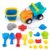 STEM Engine Beach Sand Toys for Kids 20PCS Beach Toys Collapsible Bucket, Castle Building Dump Truck with Bucket Construction Toy, Sand Molds, Shovels, Toddlers Summer Outdoor Travel Toy