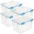 Sterilite Gasket Storage Box with Lids for Home & Office, 54 Quart, 4-Pack