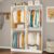 Stilar Closet System with 6 Hanging Rods& Shelf, 4FT Small Closet Organizer System Wood with Extra Side Hanging Rod for Walk in Closet Storage, Modular Closet Systems, White(4FT)