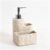 Stone‑Textured Bathroom Soap Dispenser with Soap Dish & Storage Compartment