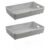 Storage boxes, set of 2, gray with zippers, featuring a transparent divider on top. Great for storing shoes and household items, a space-saving and efficient storage solution.