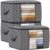 StorageTastic Direct 100L, 3 Pack, Storage Containers, Large Clothes Storage Bins Foldable Organization and Storage Bags with Reinforced Handle, Clear Window for Bedding, Blankets, Clothing, Black