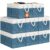 StorageTastic Storage Bin,Collapsible Storage Basket For Organizing,Large Storage Boxes With Rope Handles,Storage Containers,White & Blue,8 Pack