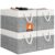 StorageTastic Storage Bin,Collapsible Storage Basket For Organizing,Large Storage Boxes With Rope Handles,Storage Containers,White & Grey,4 Pack