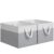 StorageTastic Storage Bins, 2-Pack Large Storage Box with Rope Handles, Collapsible Storage Basket for Organizing Books, Clothes, Rhombic Grey