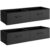 StorageWorks Black Storage Bins, Leather Front Fabric Storage Bins with Handles, Closet Organizers and Storage Bins, Organizer Baskets for Shelves, Collapsible Storage Baskets, Large, 4-Pack