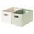 StorageWorks Fabric Storage Bins for Shelves, Closet Organizers and Storage Baskets, Collapsible Storage Bins with Cutout Handles, Medium, 2-Pack, Ivory and Light Green