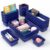 StoreHappily 25 PCS Drawer Organizer Set, 4 Size Makeup Drawer Divider Organizer With Non-Slip Pads, Interlocking Plastic Storage Bins for Office,Jewelry Vanity,Gadgets, Bathroom,Kitchen, Navy