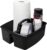 Storex 2-Compartment Large Cleaning Caddy – Multipurpose Supply Organizer with Handle – Black, 1-Pack (00973A06C)