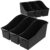 Storex Large Book Bin – Interlocking Plastic Organizer for Home, Office, and Work Space – Black, 6-Pack (70109E06C)