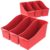 Storex Large Book Bin, 14.3 x 5.3 x 7 Inches, Red, Case of 6 (71116U06C), 14.3 x 5.3 x 7 Inches, 6-Pack