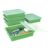 Storex Letter Size Flat Storage Tray – Organizer Bin with Non-Snap Lid for Classroom, Office and Home, Green, 5-Pack (62539U05C)