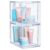 STORi Audrey Stackable Bin Clear Plastic Organizer Drawers | 2 Piece Set | Organize Cosmetics and Beauty Supplies on a Vanity | Made in USA (Pack of 6)