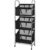 STO STO 3-Tier Vertical Laundry Hamper with Wheels, 120L Rolling Laundry Sorter with 3 Removable Breathable Mesh Bags, Rust-Resistant Steel Frame for Small Spaces, Apartment, Dorm, Black Mesh
