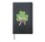 St. Patricks Day Retro Clover Coquette Bow Green Checkered Hardcover Journal, Black