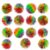 Stringy Balls Bulk, 2.75 Inch Multicolor Rainbow Sensory Stress Bouncy Balls for Kids Adults, Fidget Sensory Toys (15)
