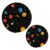 Striped Planet Moon Glitter Trivet Mat 2PCS Round Woven Potholders Kitchen Table Countertop Protector Hot Pads Farmho
