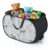 Stuffed Animal Storage Basket with Zipper Lid – Collapsible Toy Basket with Handles – Foldable, Lightweight Sturdy Fabric Animal Print Toy Basket Bin for Kids Room, Nursery, Playroom, Bedroom, Black