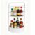 Sturdy Iron Seasoning Organizer Reusable Industrial Turntable Spice Rack Organizer with Paper Towel Holder Round Frame Storage Racks for Seasoning Bottles and Cabinets (White)