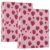 Stylish Sweet Cute Strawberry Hearts Pink 3 D-Ring Binders,Heavy Duty 1.5″ Ring File Folder with Clipboard and 3 Interior Pockets,Waterproof Binder for School Office Supplies Home,2 Pack