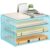 Subekyu Paper Letter Tray Organizer for Desk, Blue Metal Mesh Desk File Sorter Organizer with Handle and 2 Sliding Trays for Home Office School Supplies Organization