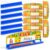 Succwoah 6 Pack Classroom Desk Name Plate Holders, Self Adhesive Rubber Name Tag Stands with Pen Holder Removable Waterproof Nameplates for Kid Name&Photo, Classrooms Back to School Supplies (Blue)