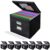 Succwoah 8 Pack File Organizer Boxes with Lids, Collapsible Document Storage Bin with Mesh Pockets & Zipper, Fits Letter/Legal Size Folders for Home Office Classroom Organization (Black, No Folders)