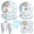 Suhelkit Bear Baby Shower Decorations Party Supplies for Boys, 24 Guests