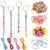Sumalon 556 Pcs DIY Bead Keychain Making Crafts Kits, Colorful Adjustable Letter Alphabet Beads Keychain Strings, Bead Charms with Key Ring for Bag Charm Bracelets Key Ring Jewelry Making Party Favor