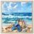 Summer Oceans Beaches Diamond Painting Kits for Adults Beginners 12×12 Inch, Watercolor Holidays Wave Slippers 5D Full Round Drill DIY Diamond Art Kit with Wooden Frame for Women Home Wall Decor Gift