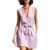 Summer Women’s Dress Slimming Sleeveless V-Neck Waist Strap Elegant Dress Contrast Trim Bow Tie Waist Mini Dresses a Line (Purple,3X-Large)