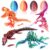 Sumsoltic 3D Printed Dinosaur Toy Set, 4 Piece Articulated Dinosaur Models with Matching Dinosaur Eggs, PLA Gradient Educational Toy for Kids 3-12