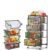 SUNALLY Kitchen Storage:Rolling Kitchen Cart+Stackable Storage Bins, Black