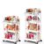 SUNALLY Makeup Cart Organizer with Drawers, Floor Skincare Organizers Vanity Storage Organizer, Rolling Makeup Bathroom Storage Cart Cosmetics Display Cases for Skin Care Perfume Nail Polish, White