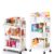 SUNALLY Rolling Cart:Makeup Cart+Baby Diaper Caddy Cart, White