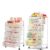 SUNALLY Storage Cart:Rolling Kitchen Cart+Makeup Organizer Cart, White
